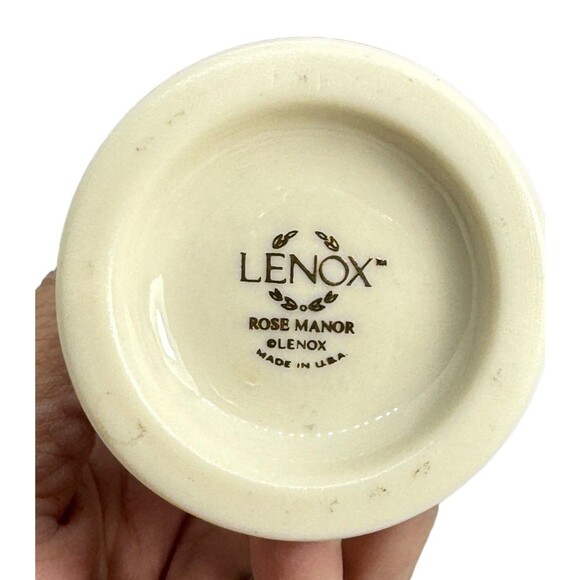 Lenox Bud Vase Rose Manor Pink Ivory 7.5" Gold Trim Rose USA Shabby Chic Flowers - Picture 11 of 16